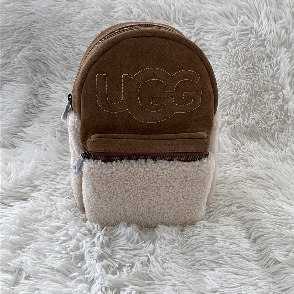 UGG Tan and Cream Fleece Backpack